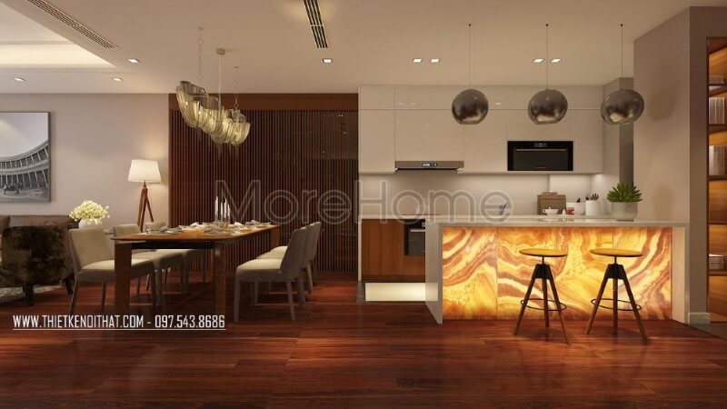 Nội thất phòng bếp căn hộ chung cư cao cấp phong cách hiện đại Nội thất phòng bếp