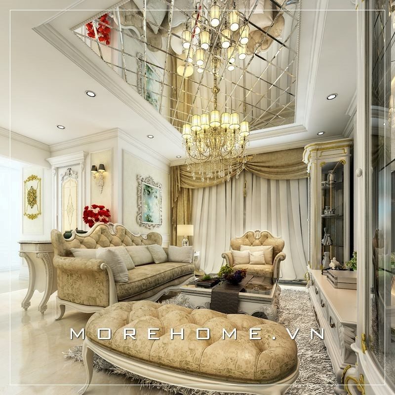 Bàn trà mặt đá sáng bóng góp phần tô điểm thêm giá trị thẩm mỹ cho không gian phòng khách của gia đình.